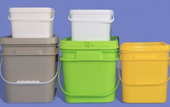 2 lb kwadratowy magazyn żywności plastikowe wiadra z pokrywkami IML Dekoracja