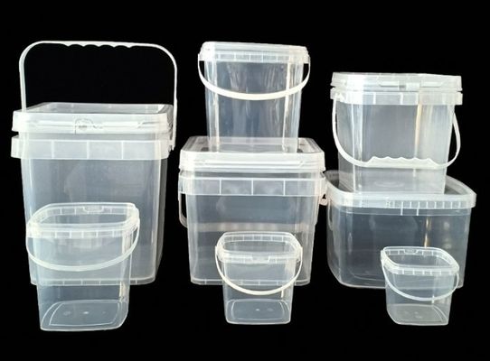 2 lb kwadratowy magazyn żywności plastikowe wiadra z pokrywkami IML Dekoracja