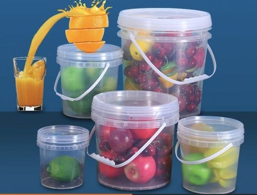 Gładka powierzchnia 5 galonów przezroczyste plastikowe wiadro IML Dekoracja