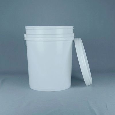 Bez BPA białe plastikowe wiadra o pojemności 5 galonów z pokrywą do proszku chemicznego